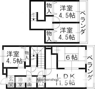ハイツホロン(4LDK/4階)の間取り写真