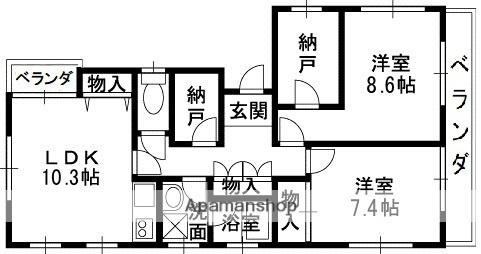サンハイツ山本(2LDK/2階)の間取り写真