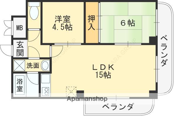 レジデンスOGAWA(2LDK/4階)の間取り写真