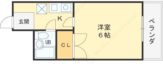グレース北山本(1K/4階)の間取り写真