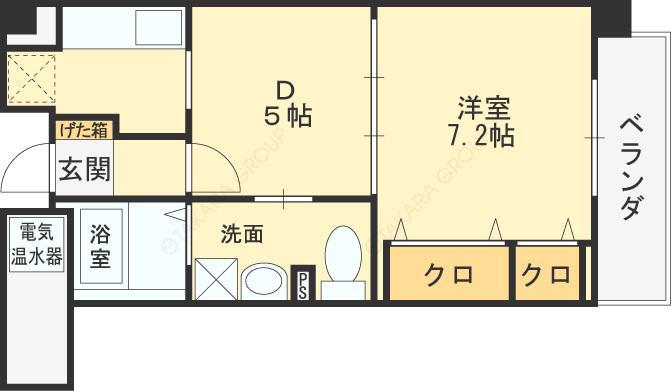 いなほの館(1DK/2階)の間取り写真