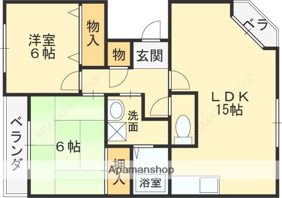 さくら館(2LDK/3階)の間取り写真