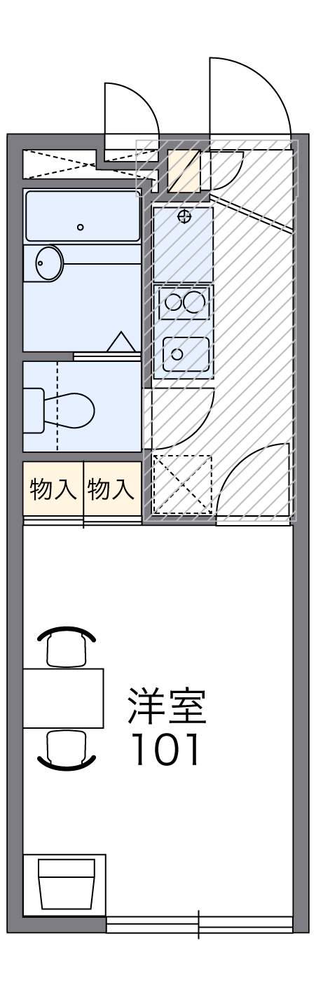 レオパレスIMAGO(1K/1階)の間取り写真