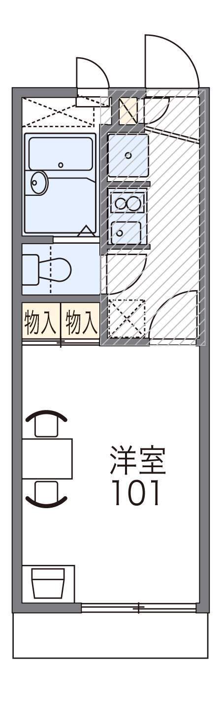 レオパレスラピ-ト(1K/1階)の間取り写真