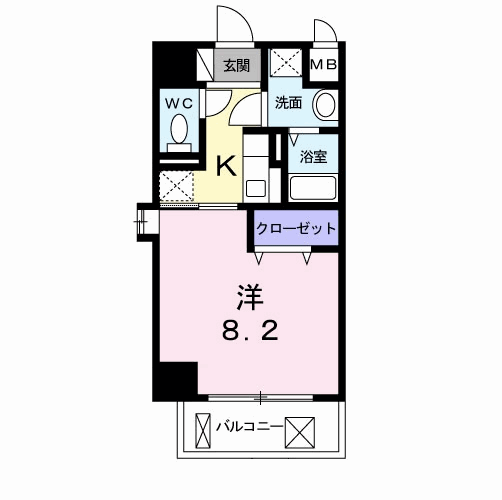 スペチアーレ 桜ヶ丘(1K/4階)の間取り写真