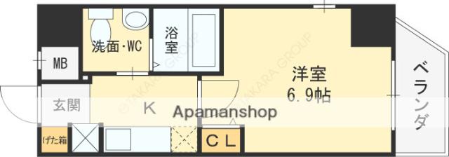 Mプラザ小阪駅前(1K/5階)の間取り写真