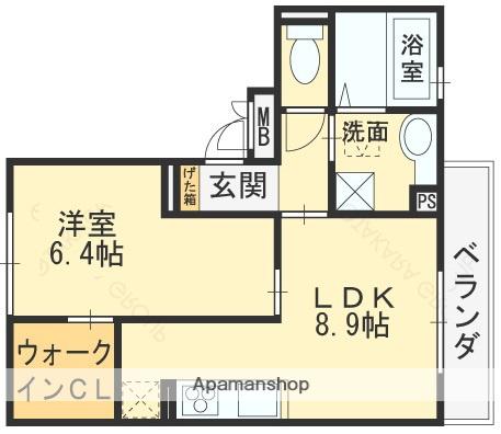 フルリール(1LDK/2階)の間取り写真