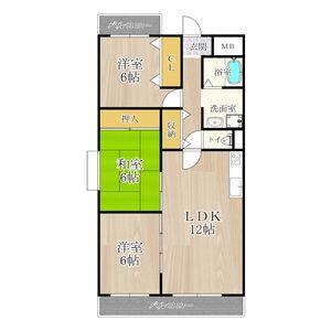 セトン旭(3LDK/5階)の間取り写真