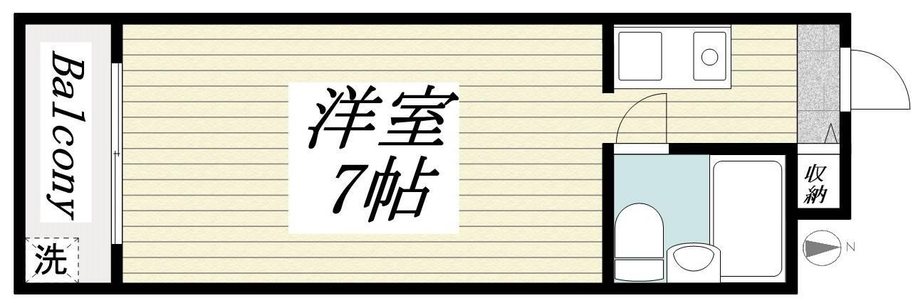 メゾンドアヴニール(ワンルーム/4階)の間取り写真