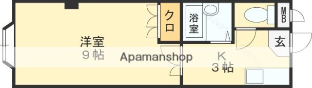 グリーンヒル110(1K/3階)の間取り写真