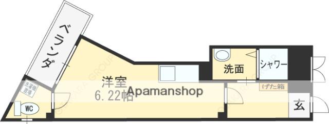 アムールみのりⅤ(ワンルーム/3階)の間取り写真