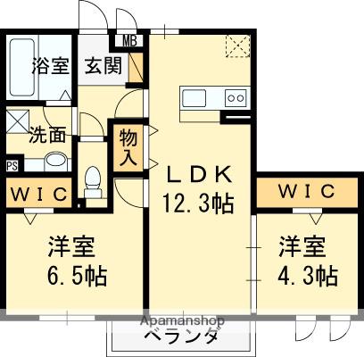 GRAN LUCE(2LDK/3階)の間取り写真