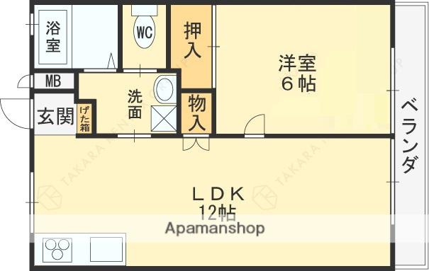エーデルハイツ(1LDK/1階)の間取り写真