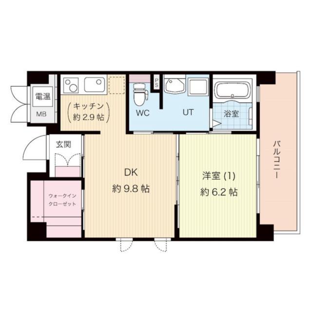 レジデンス八楽(1LDK/7階)の間取り写真