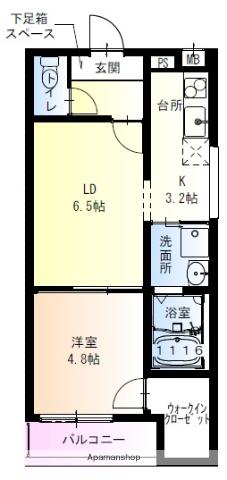 フジパレス平野上町ウエスト(1LDK/2階)の間取り写真