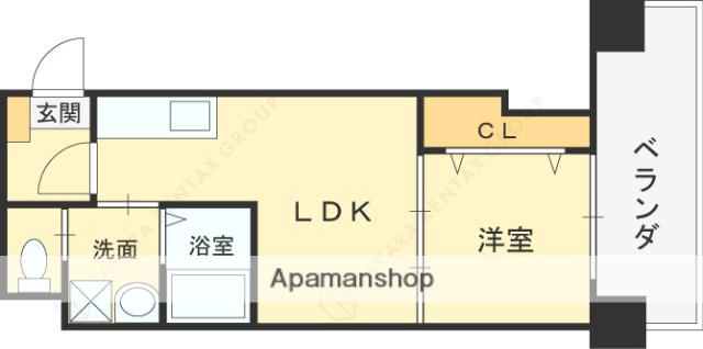 フウキレジデンス(1LDK/7階)の間取り写真