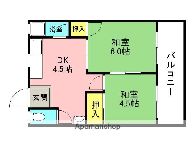 筒井文化(2DK/2階)の間取り写真