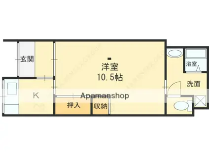 大阪府松原市 1階建 築59年(1K)の間取り写真