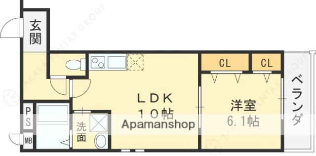 フジパレス教興寺三丁目(1LDK/3階)の間取り写真