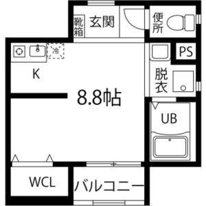 クレストコート神田北(ワンルーム/3階)の間取り写真