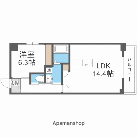 レーヴメゾン出屋敷(1LDK/15階)の間取り写真