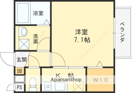 グレージュ山手Ⅱ(1K/1階)の間取り写真