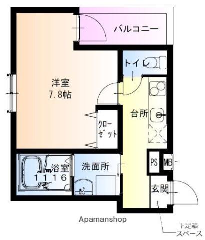フジパレス長原駅西6番館(1K/2階)の間取り写真