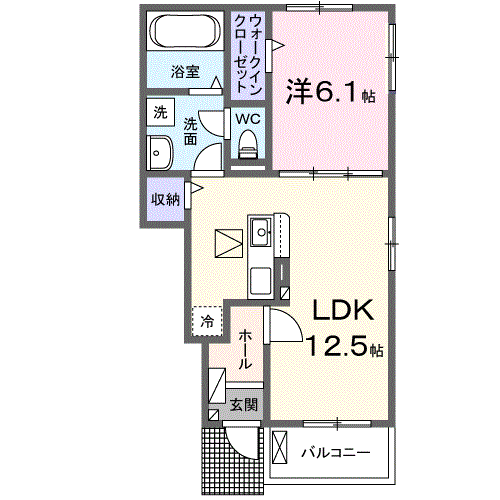 ヴェルデ ブリッサ Ⅲ(1LDK/1階)の間取り写真