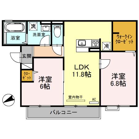 ポラリス(2LDK/2階)の間取り写真