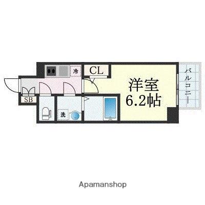 エスリード ザ・グラン大阪ノース(1K/11階)の間取り写真