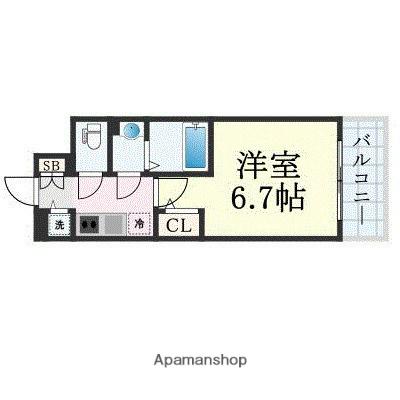 エスリード ザ・グラン大阪ノース(1K/10階)の間取り写真