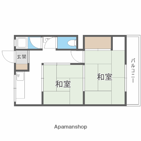 ハイツ香松(2K/1階)の間取り写真