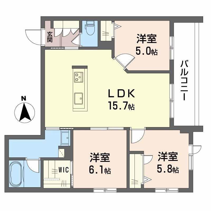 シャーメゾンケーツー(3LDK/3階)の間取り写真