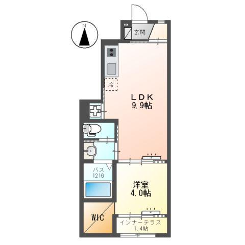 アイリス(1LDK/1階)の間取り写真