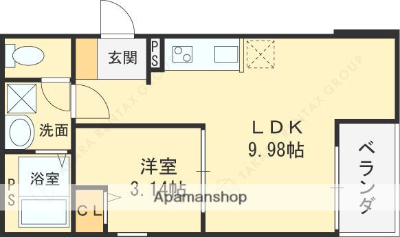 FSTYLE八尾北久宝寺(1LDK/2階)の間取り写真