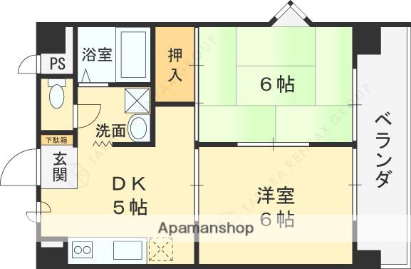 メゾンエコー(2K/6階)の間取り写真