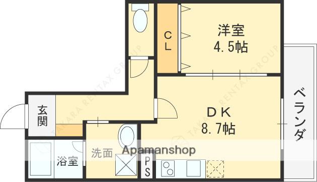 EIJU八尾本町(1LDK/3階)の間取り写真