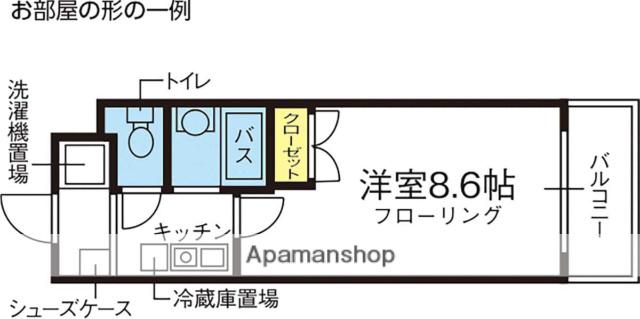 大学生協学生会館TAISHOU(1K/3階)の間取り写真