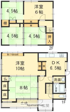 近鉄大阪線 大阪教育大前駅 徒歩10分 2階建 築52年(6DK)の間取り写真