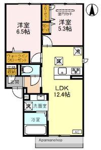 ブシュクリー(2LDK/2階)の間取り写真