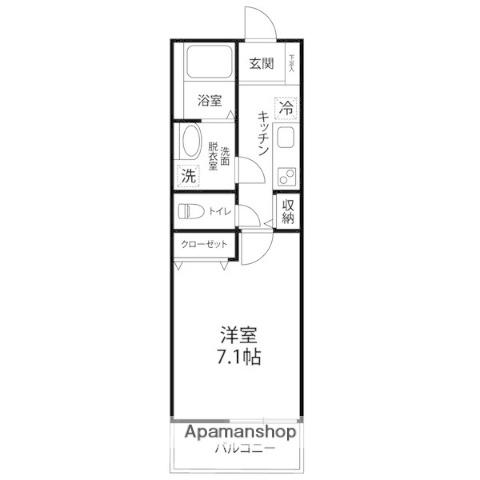 ソレイユ2(1K/3階)の間取り写真