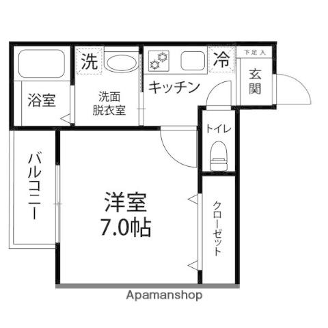 ソレイユ2(1K/3階)の間取り写真