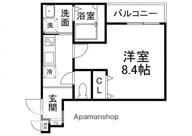 フジパレス喜連西ノース(1K/2階)の間取り写真
