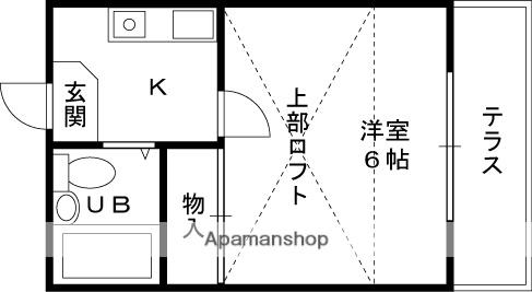 メゾン・デュ・ソレイユ(1K/2階)の間取り写真