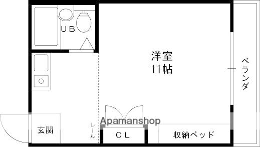 長瀬駅前マンション(ワンルーム/2階)の間取り写真