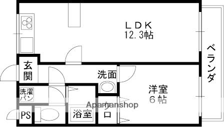 ドゥエル志紀(1LDK/1階)の間取り写真