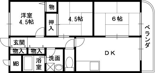 アルカザーレ国分西(3LDK/5階)の間取り写真