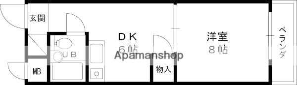 三甲イエム(1DK/4階)の間取り写真