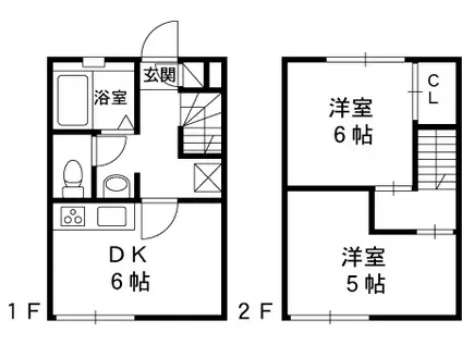 レオパレス枚岡ヒルズ(2DK/1階)の間取り写真