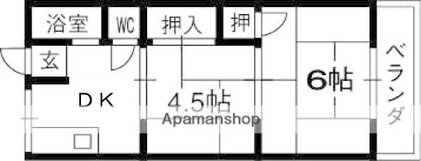 門野マンション A棟・B棟(2DK/1階)の間取り写真